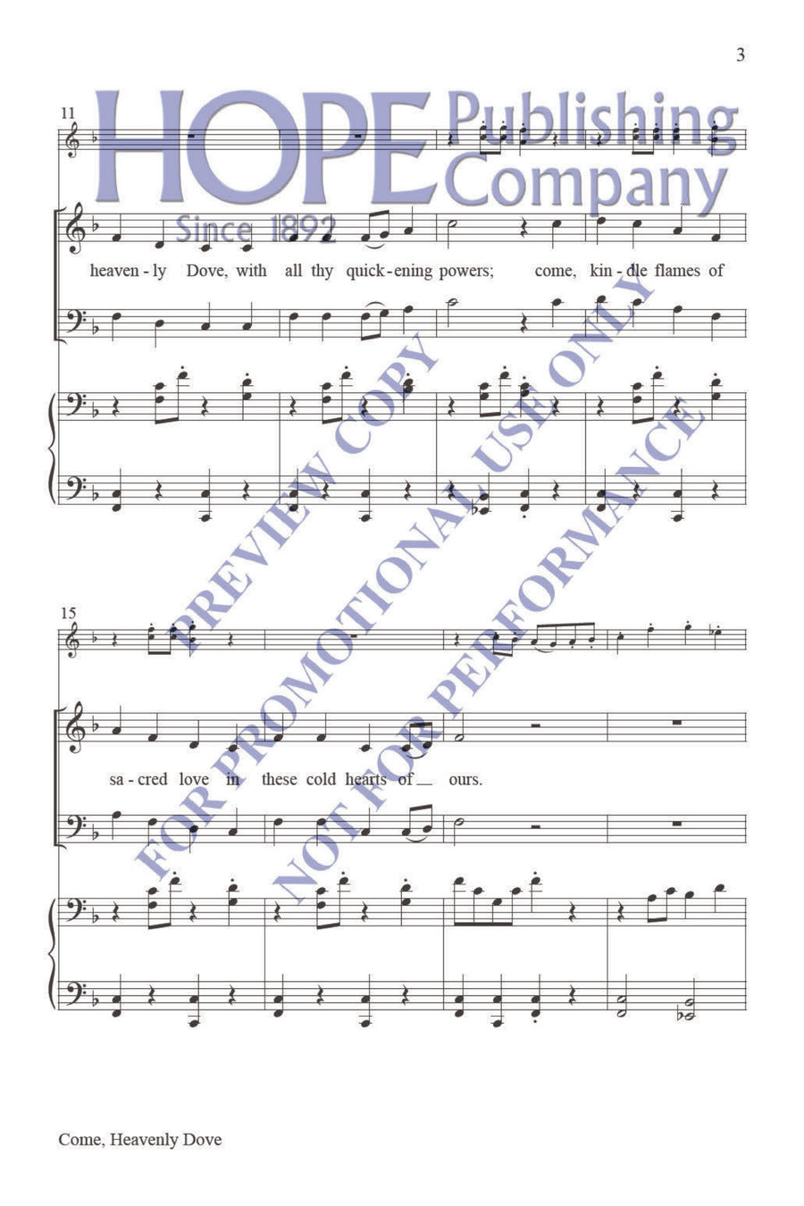 Come, Heavenly Dove Come, Heavenly Dove Choir scores gallery preview page 4