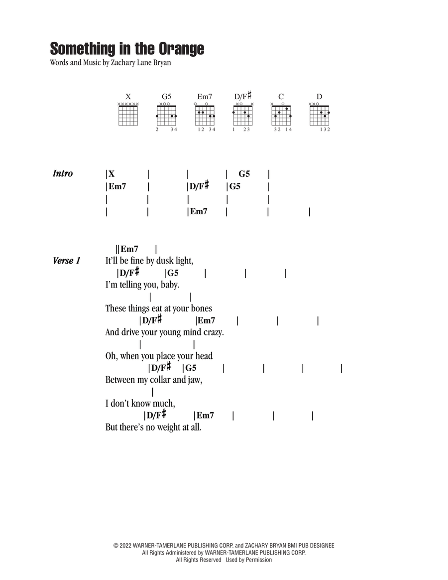Something In The Orange Acoustic Guitar scores gallery preview page 1