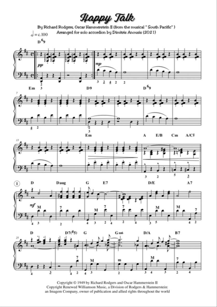 Happy Talk Accordion scores gallery preview page 3