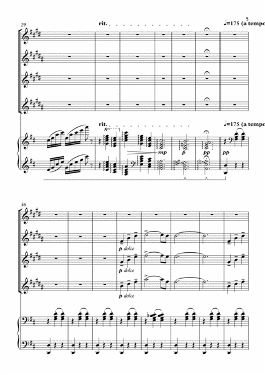 La suite de El cascanueces - 8. Vals de las flores Small Ensemble scores gallery preview page 5