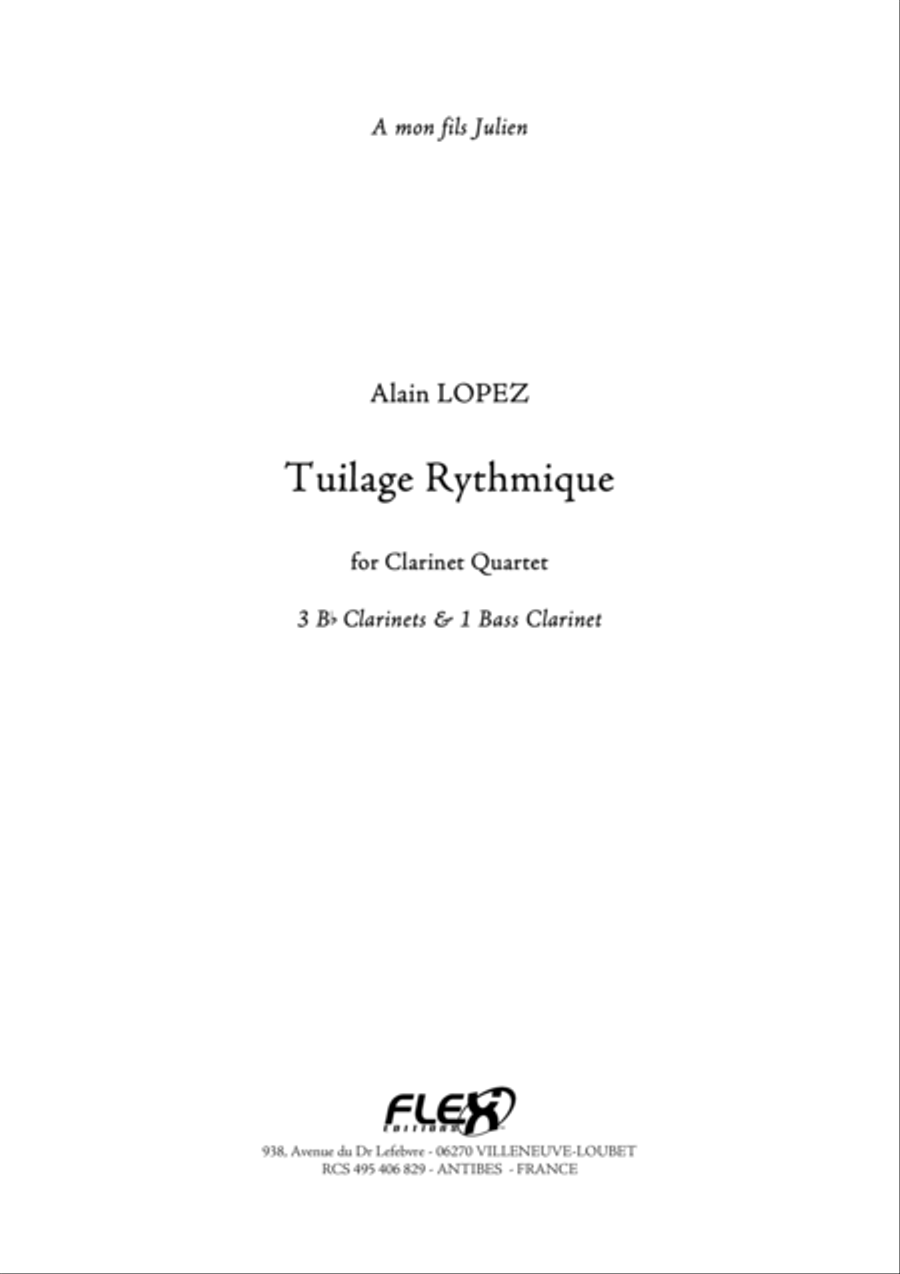 Tuilage Rythmique Clarinet Quartet scores gallery preview page 1