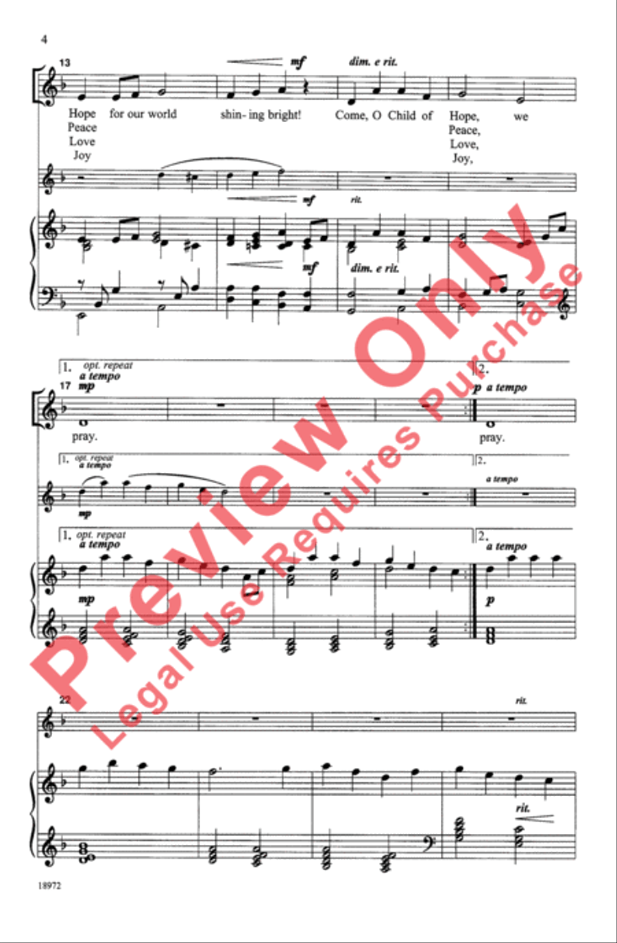 Come, Child of Light Come, Child of Light Unison Choir scores gallery preview page 11