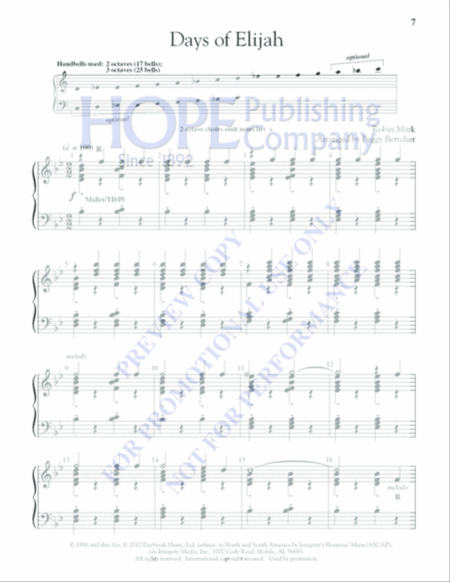 Easy to Ring Praise and Worship 3-Octaves scores gallery preview page 7