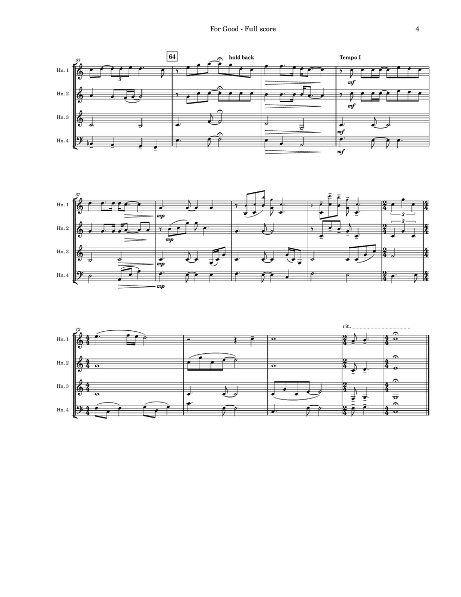 For Good For Good Brass Quartet scores gallery preview page 5