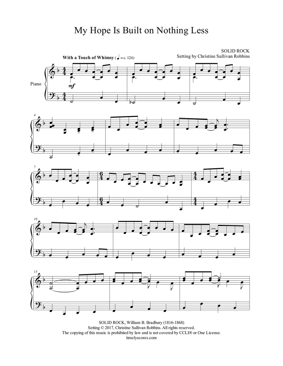 My Hope Is Built on Nothing Less Piano Solo scores gallery preview page 1