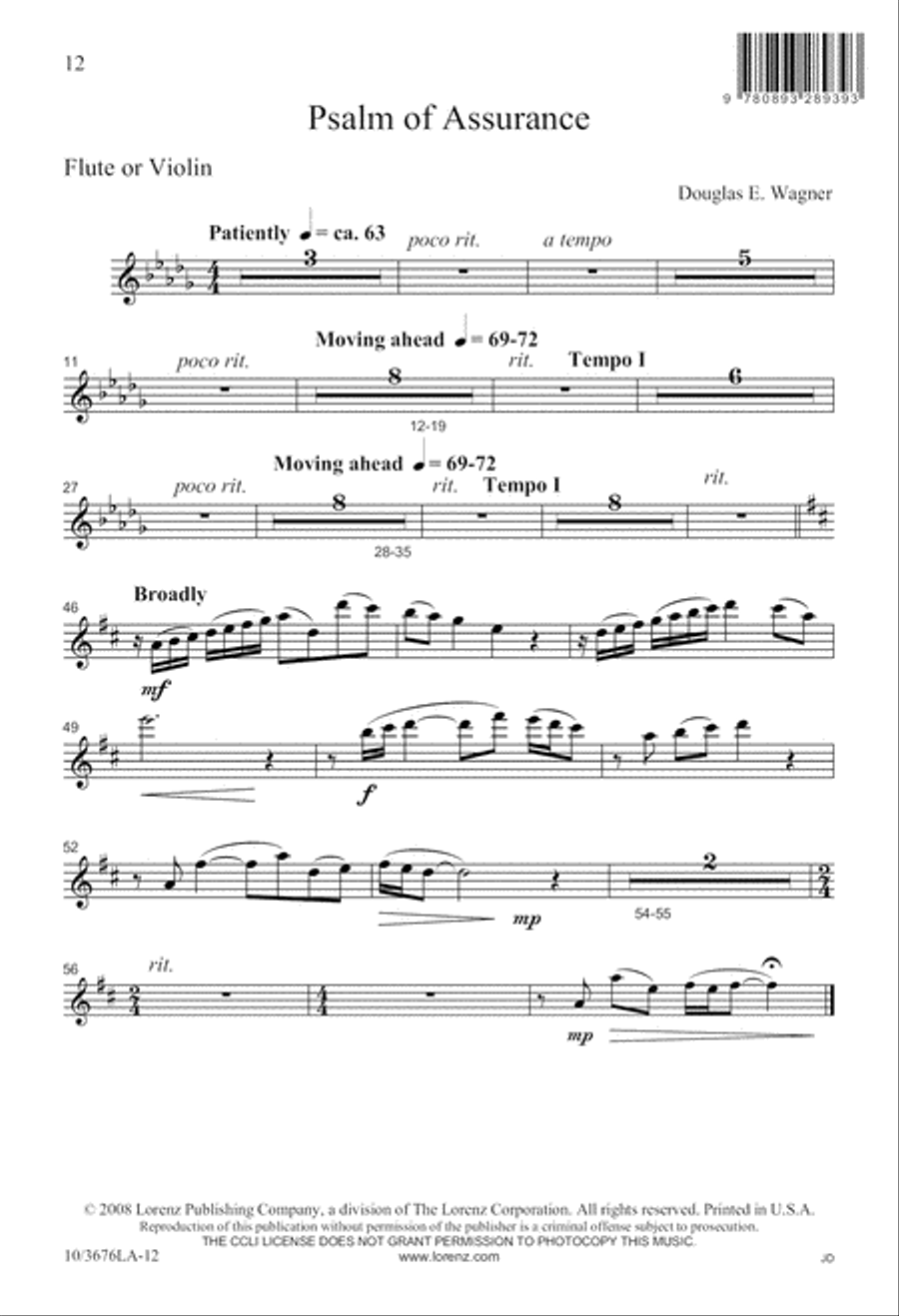 Psalm of Assurance 4-Part scores gallery preview page 12
