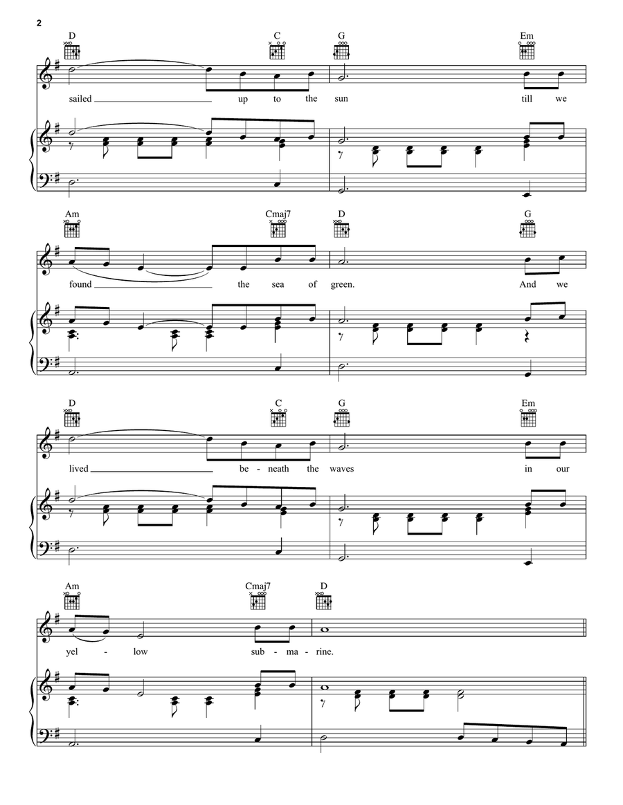 Yellow Submarine Acoustic Guitar scores gallery preview page 2