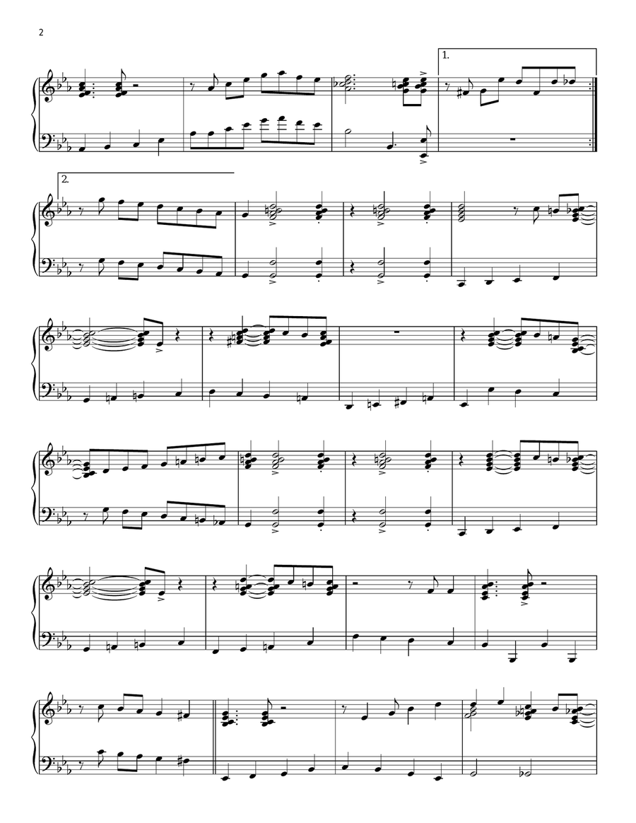 The Longest Time [Jazz version] A Cappella scores gallery preview page 2