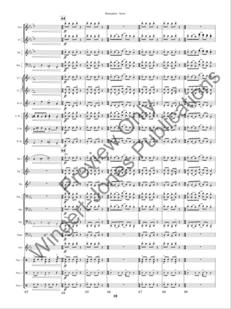 Detonation (Score) Concert Band scores gallery preview page 13