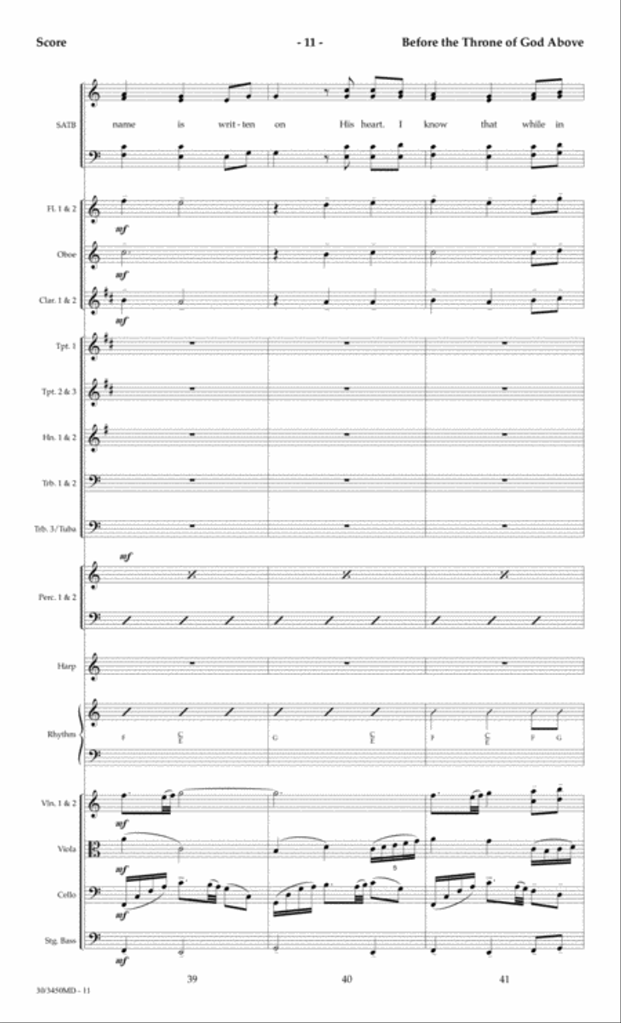 Before the Throne of God Above - Orchestral Score and Parts Choir scores gallery preview page 14