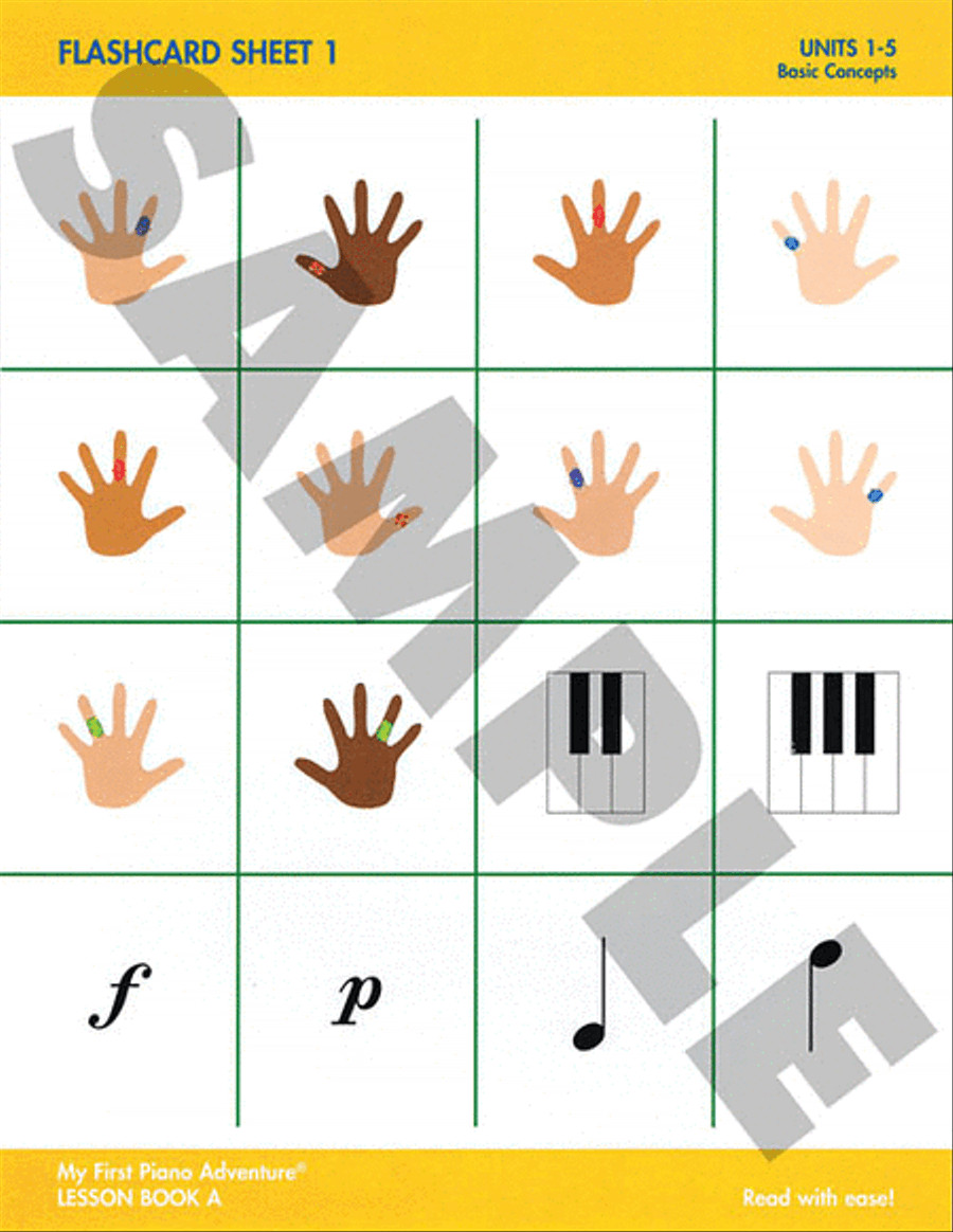 My First Piano Adventure® Flashcard Sheets Piano Method scores gallery preview page 2