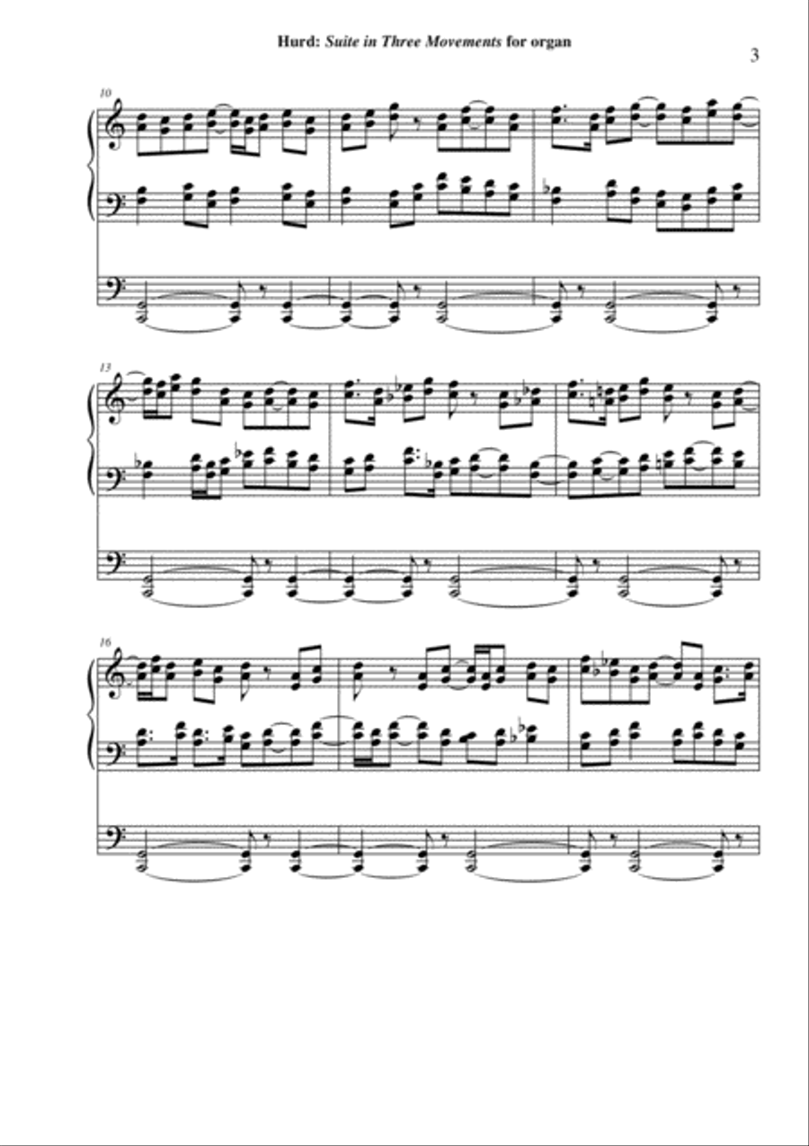 David Hurd: Suite in Three Movements for organ Organ Solo scores gallery preview page 3
