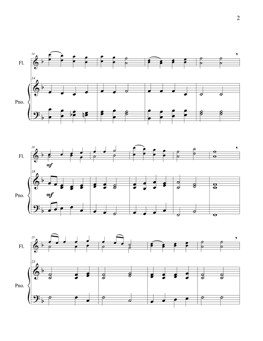 Good King Wenceslas - Flute Duet and Piano Flute Duet scores gallery preview page 4