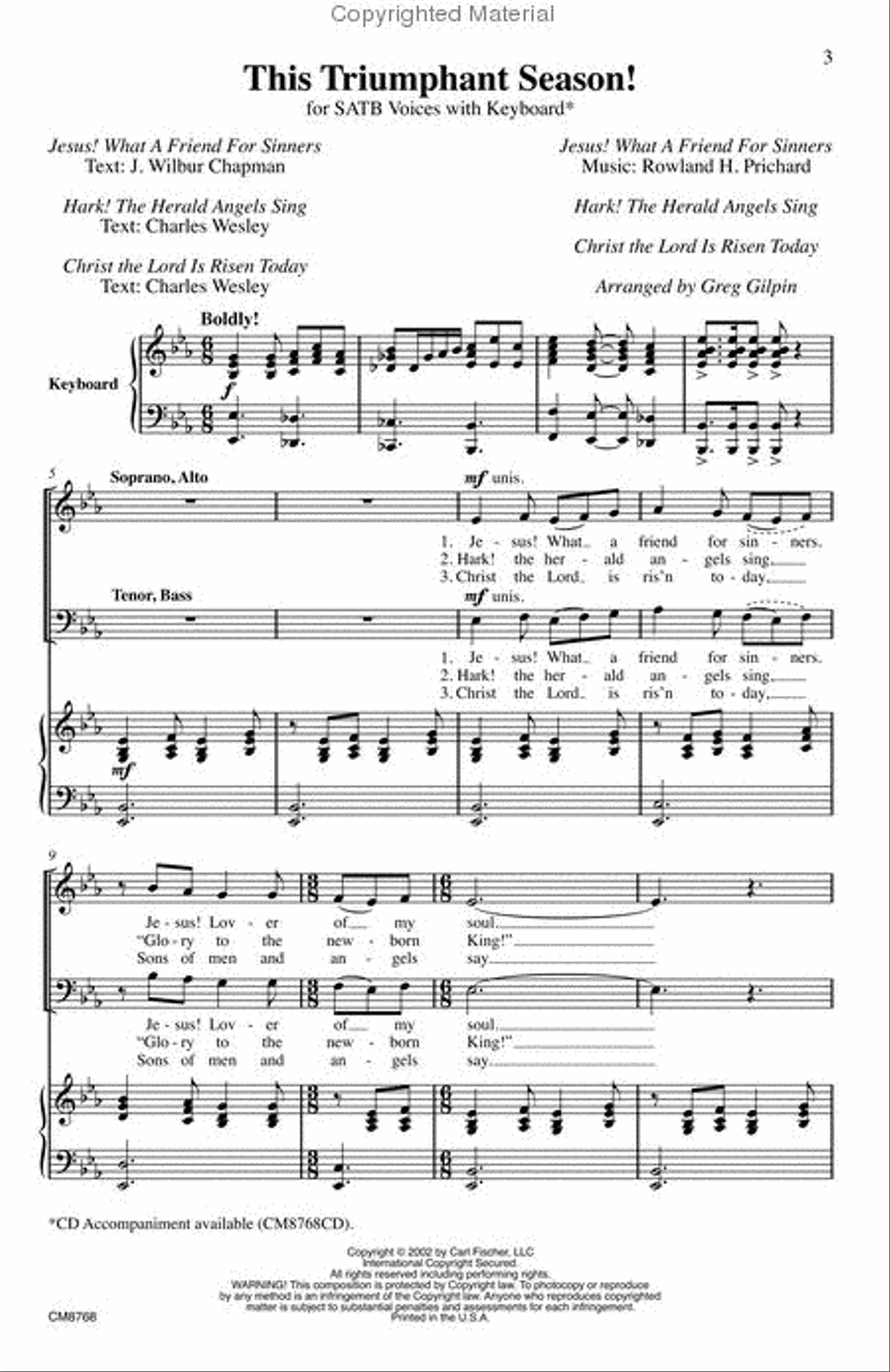 This Triumphant Season! (Jesus! What A Friend for Sinners) 4-Part scores gallery preview page 2