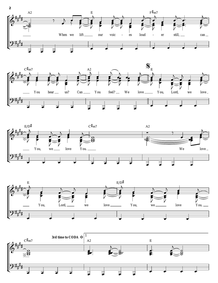 Our Love Is Loud Piano, Vocal, Guitar scores gallery preview page 2