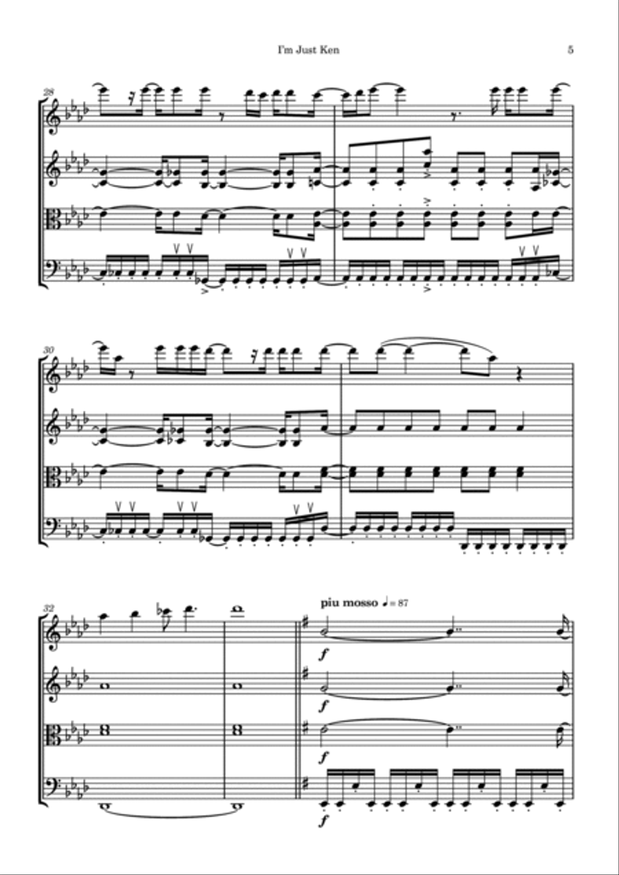 I'm Just Ken String Quartet scores gallery preview page 5