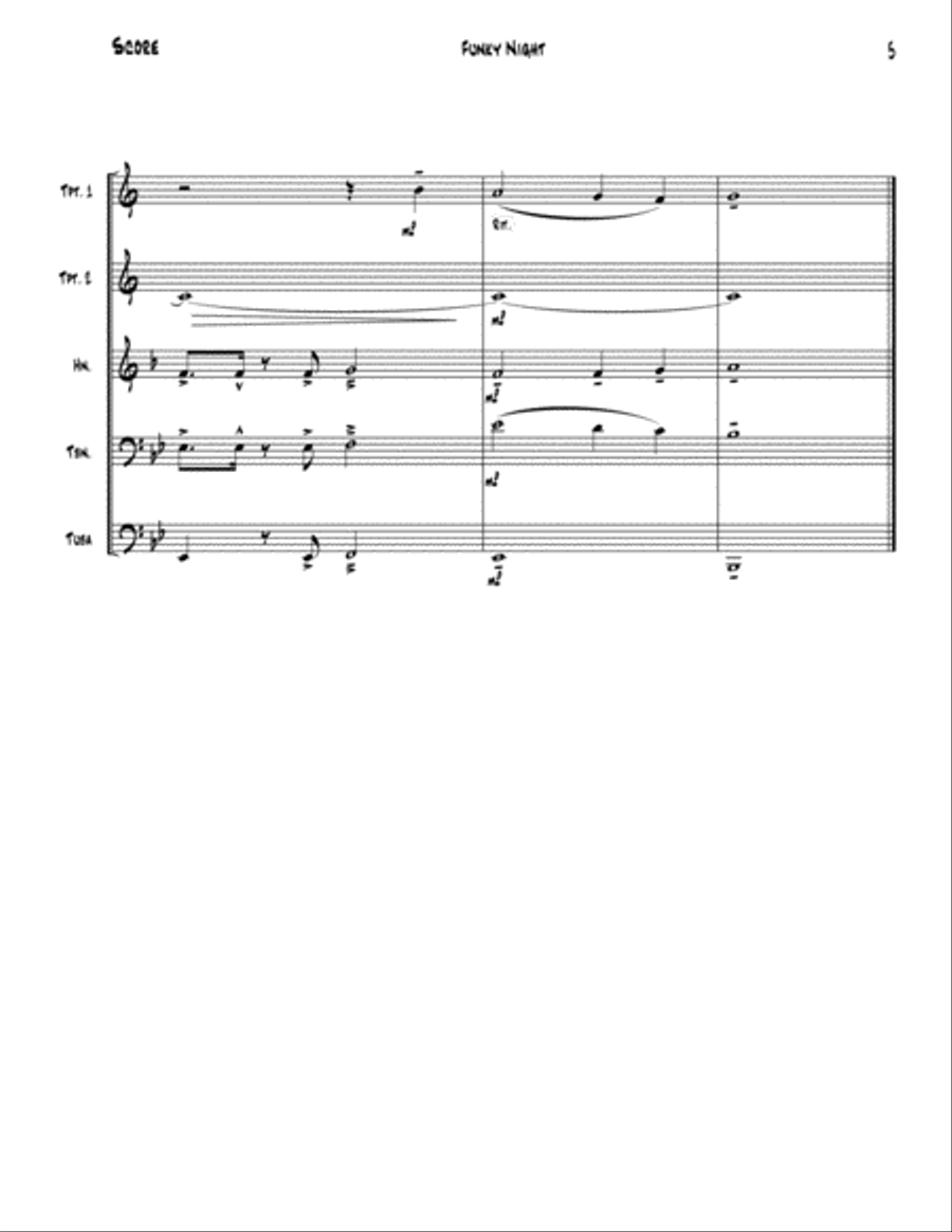 Funky Night (Silent Night) Brass Ensemble scores gallery preview page 6
