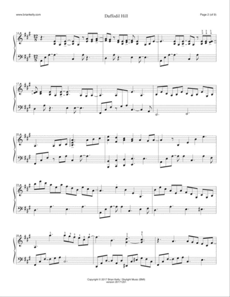 Daffodil Hill Piano Solo scores gallery preview page 2