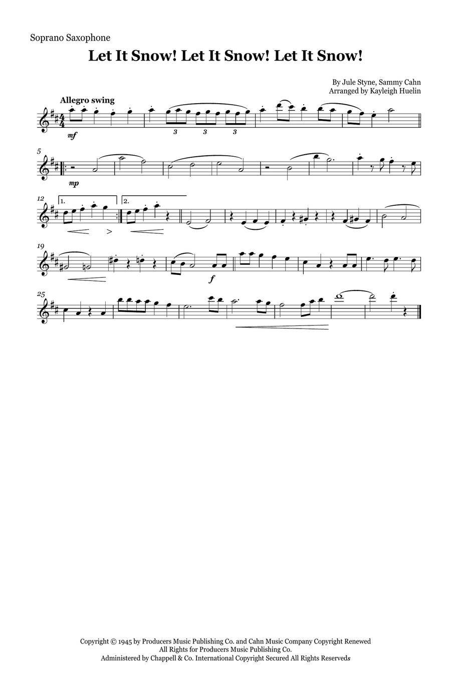 Let It Snow! Let It Snow! Let It Snow! Saxophone Quintet scores gallery preview page 4
