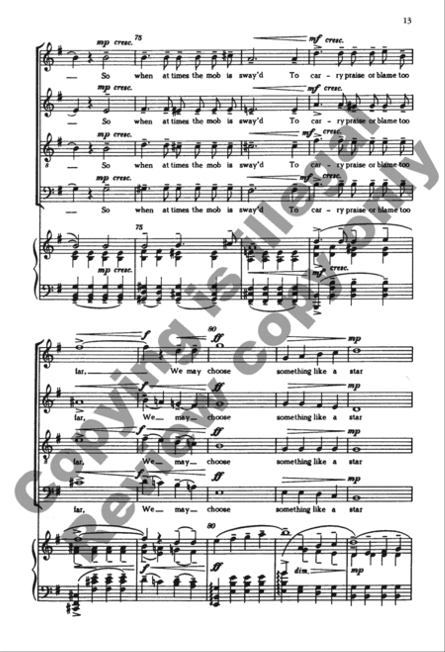 Choose Something Like A Star - SATB - From 