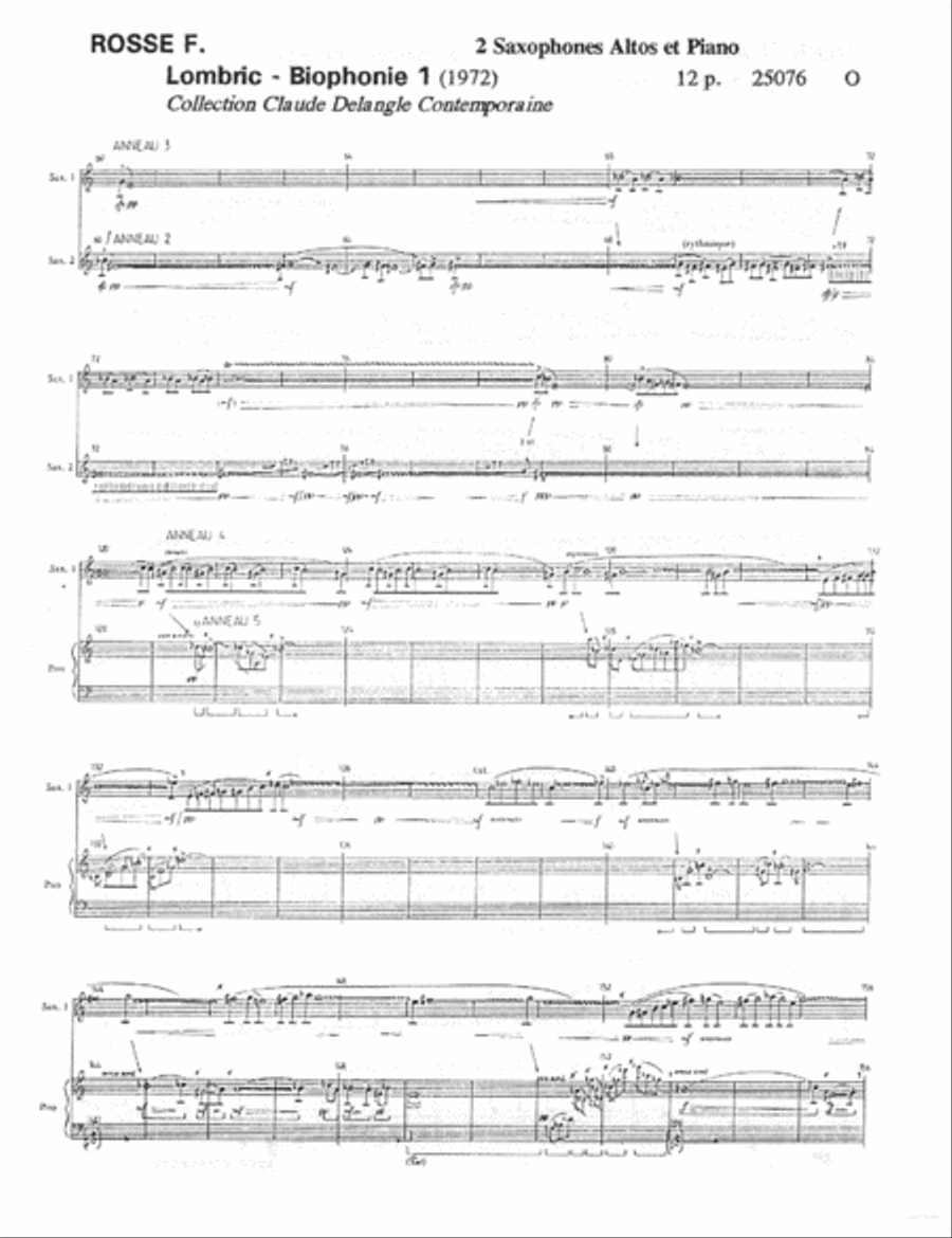 Lombric Lombric Saxophone Duet scores gallery preview page 2