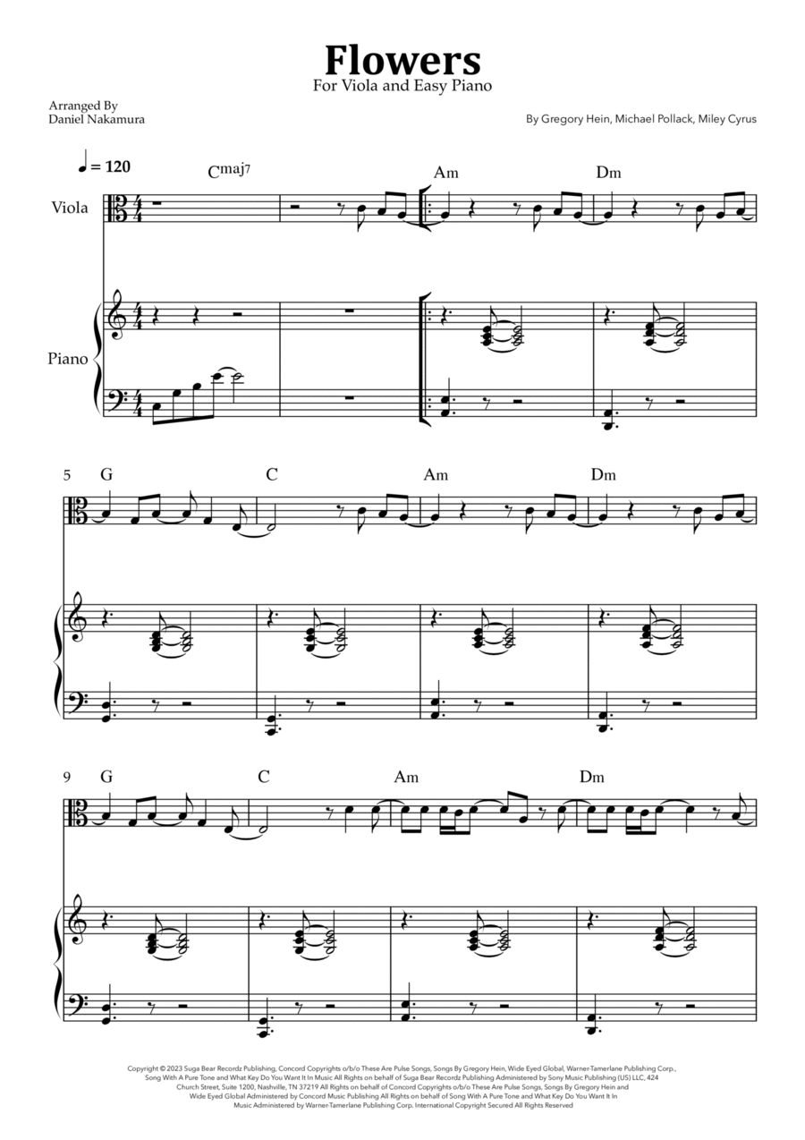 Flowers Viola scores gallery preview page 1