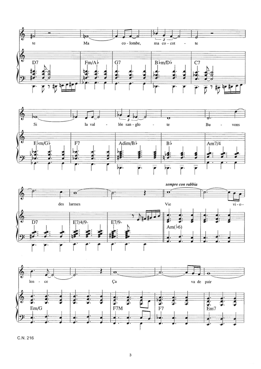 Vie Violence Vie Violence Piano, Vocal scores gallery preview page 3
