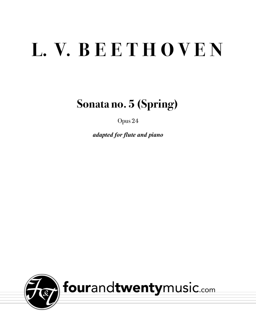 Sonata no. 5 (Spring), opus 24, adapted for flute and piano Flute Solo scores gallery preview page 1