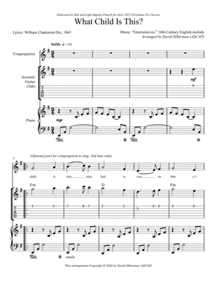 What Child Is This? (for Piano and Guitar w/tab)