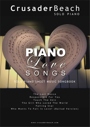 Book cover for Piano Love Songs - CrusaderBeach - Romantic Piano Solo Songbook