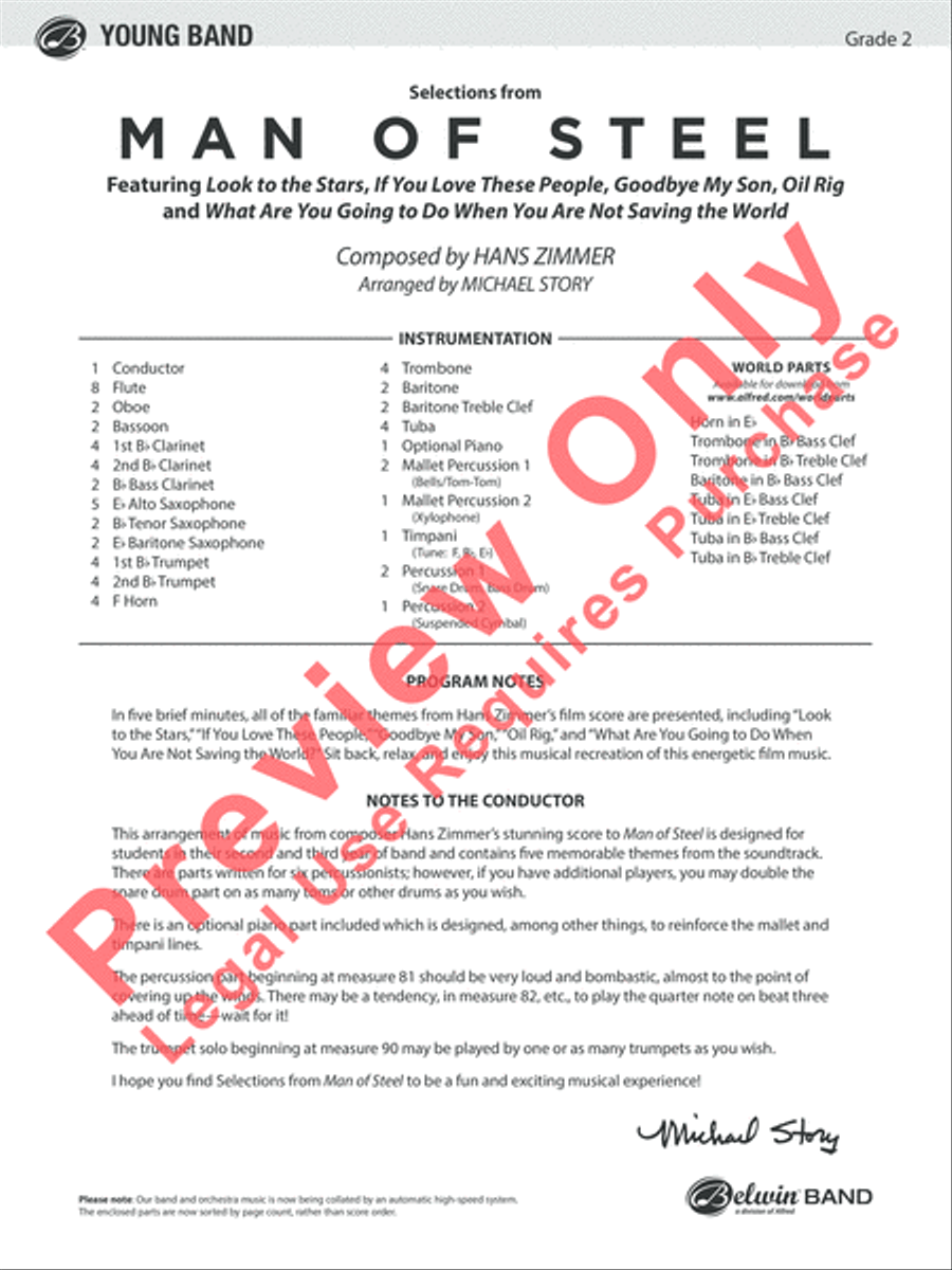 Man of Steel, Selections from Concert Band scores gallery preview page 2