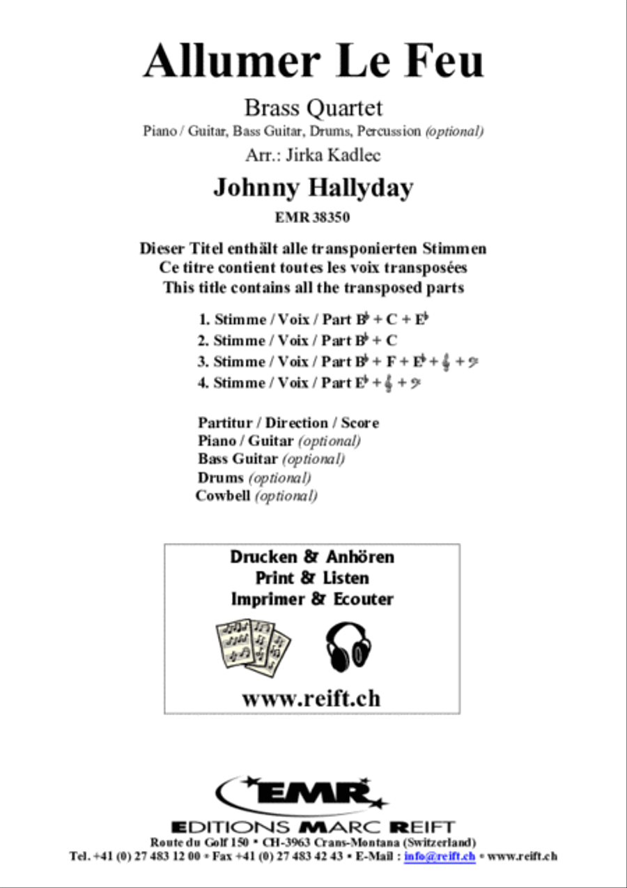 Allumer Le Feu Brass Ensemble scores gallery preview page 2