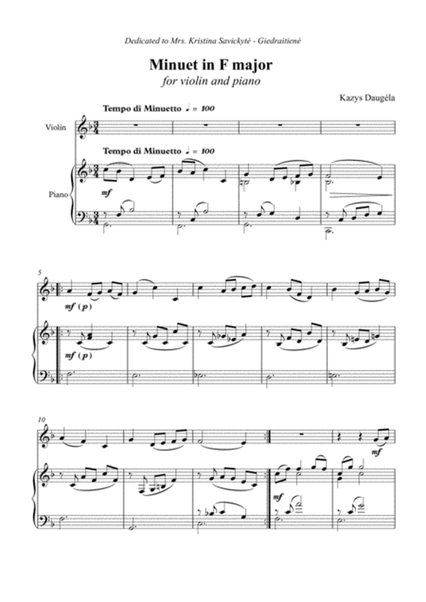 Minuet in F major for Violin and Piano image number null