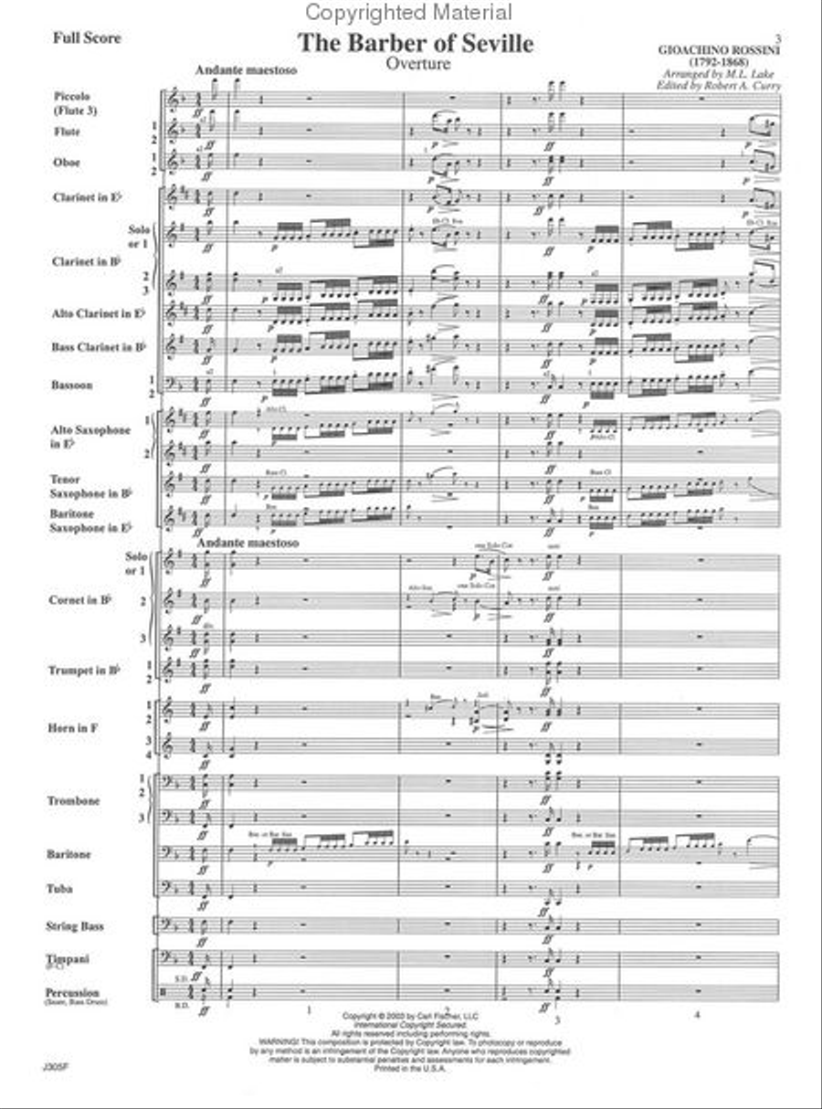 The Barber of Seville Overture The Barber of Seville Overture Concert Band scores gallery preview page 2