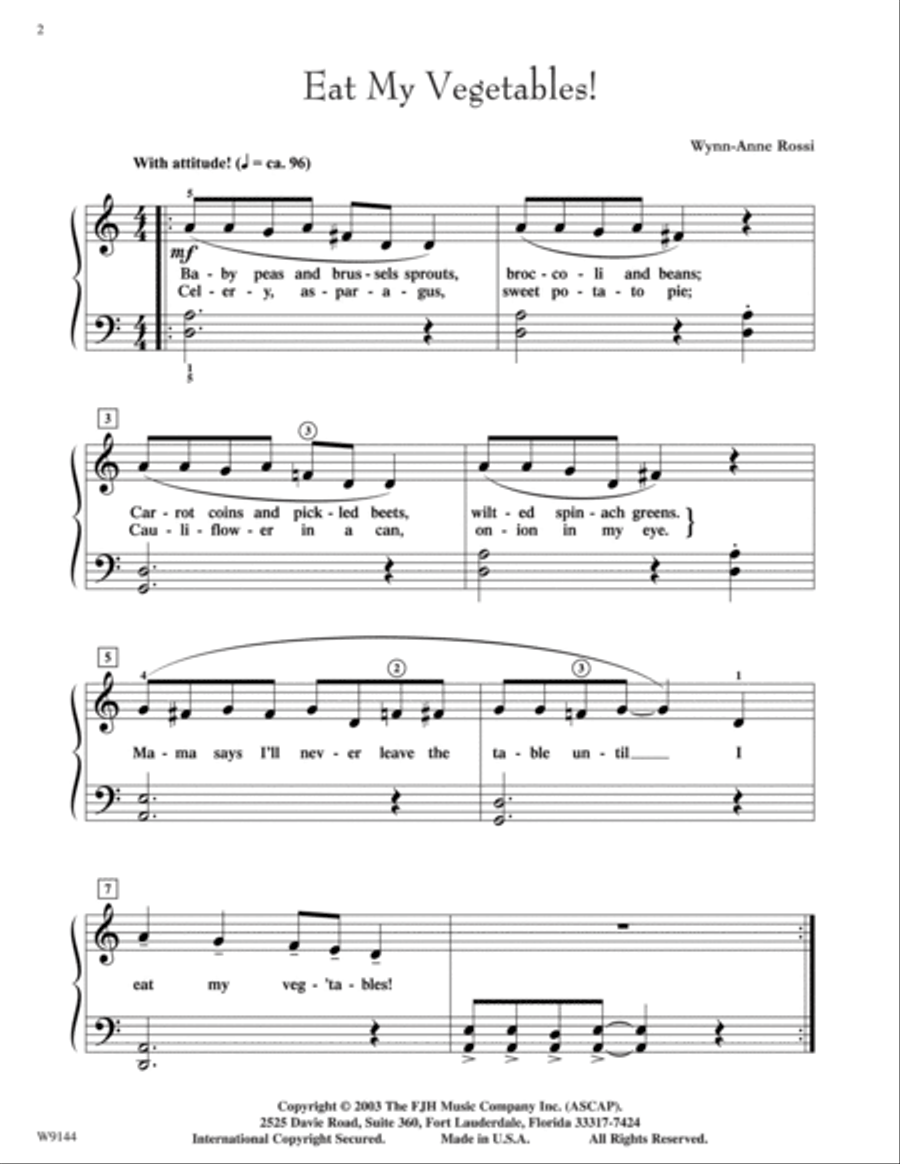 Eat My Vegetables! Eat My Vegetables! Easy Piano scores gallery preview page 2
