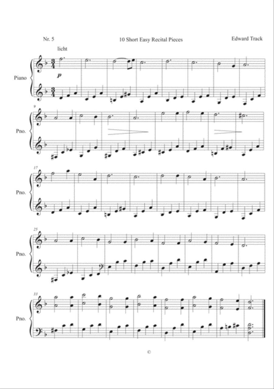 10 Short Easy Recital Pieces for Piano Piano Solo scores gallery preview page 5