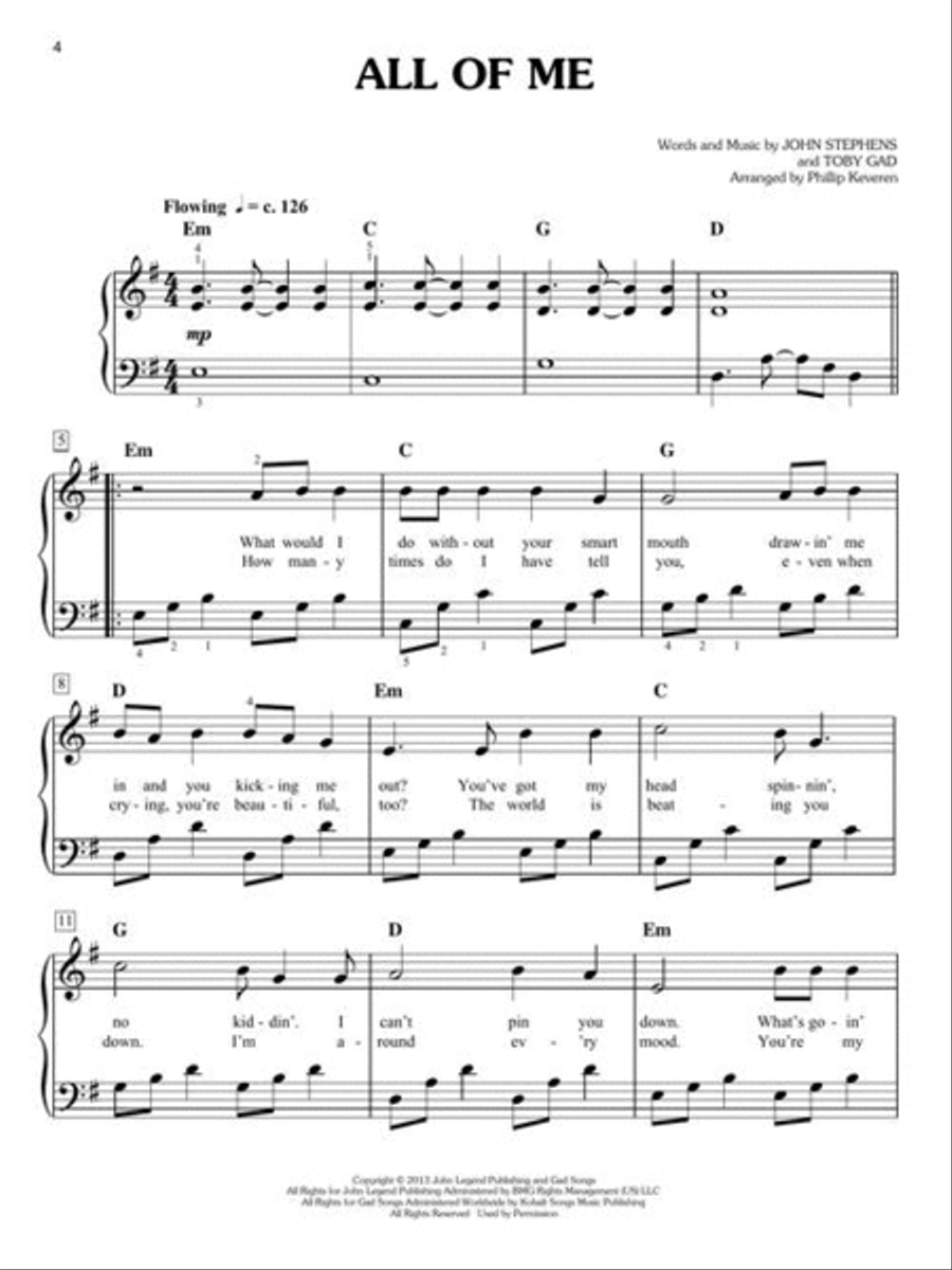 Pop Ballads – Second Edition Easy Piano scores gallery preview page 4