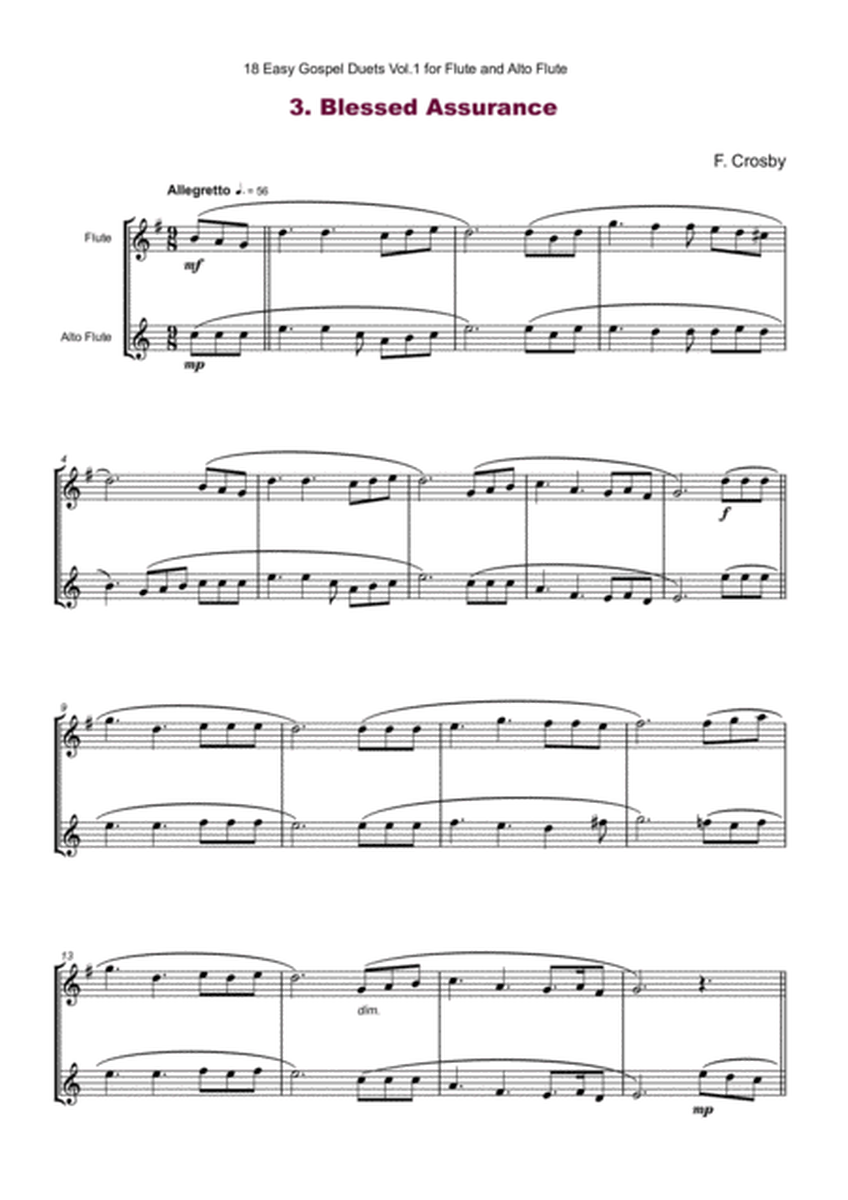 18 Easy Gospel Duets Vol.1 for Flute and Alto Flute