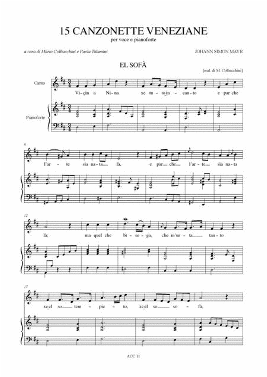 15 Venetian Songs for Voice and Piano Voice Solo scores gallery preview page 2