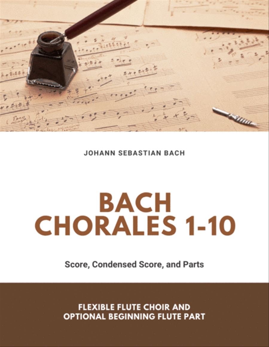 Bach Chorales 1-10 for Flexible Flute Ensemble Woodwind Quartet scores gallery preview page 1
