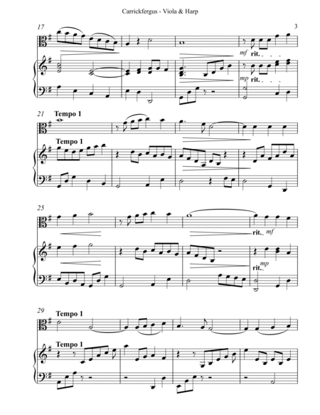 Carrickfergus Duet for Viola & Harp image number null
