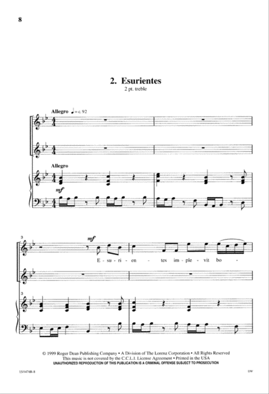 Vivaldi for Treble Voices Unison Choir scores gallery preview page 9