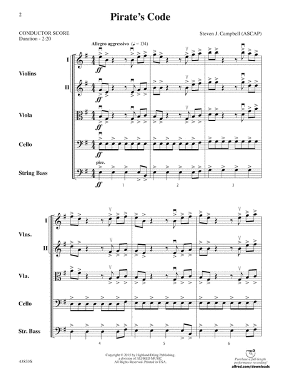 Pirate's Code: Score String Orchestra scores gallery preview page 2