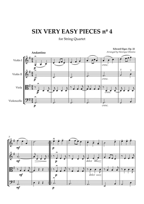 Book cover for Six Very Easy Pieces nº 4 (Andantino) - For String Quartet