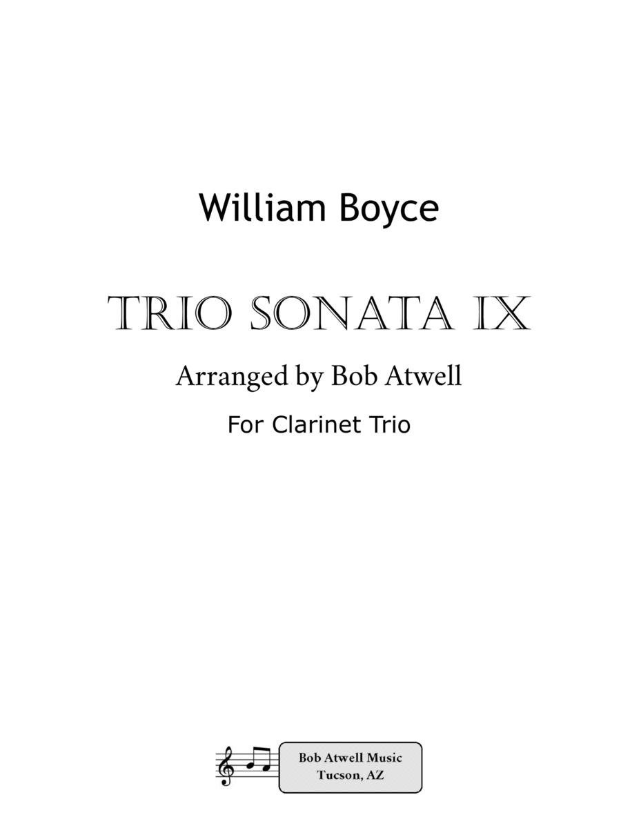 Trio Sonata IX Clarinet Trio scores gallery preview page 1