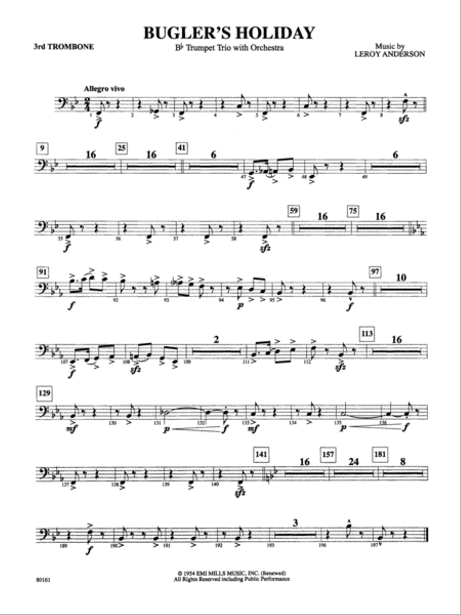 Bugler's Holiday: 3rd Trombone Full Orchestra scores gallery preview page 1
