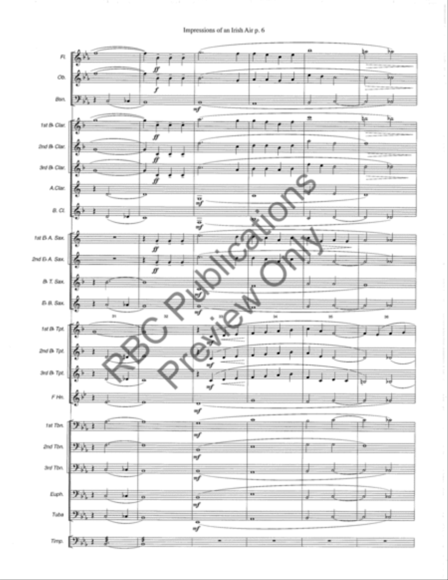 Impressions Of An Irish Air Concert Band scores gallery preview page 9