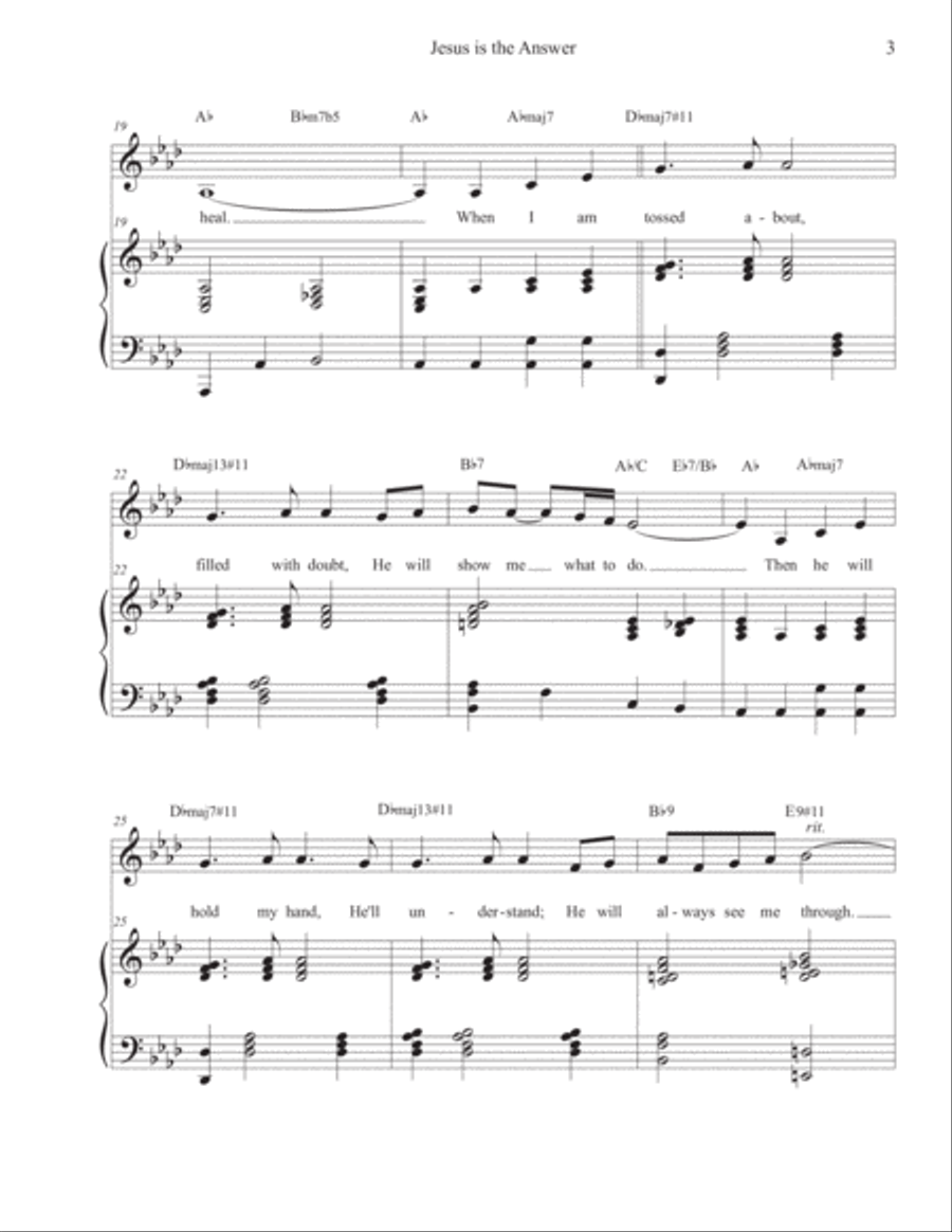 Jesus is the Answer (Ab Major) Voice scores gallery preview page 3
