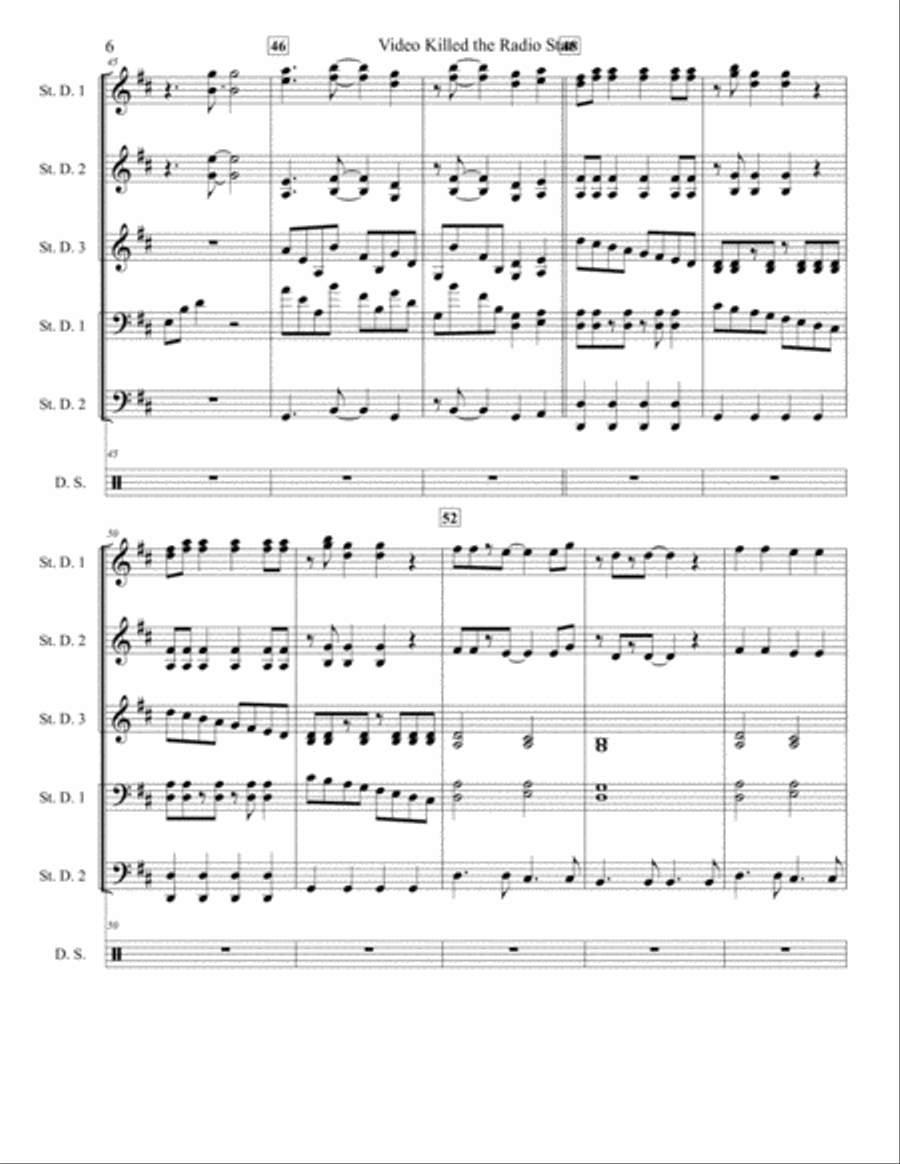 Video Killed The Radio Star Percussion Ensemble scores gallery preview page 6