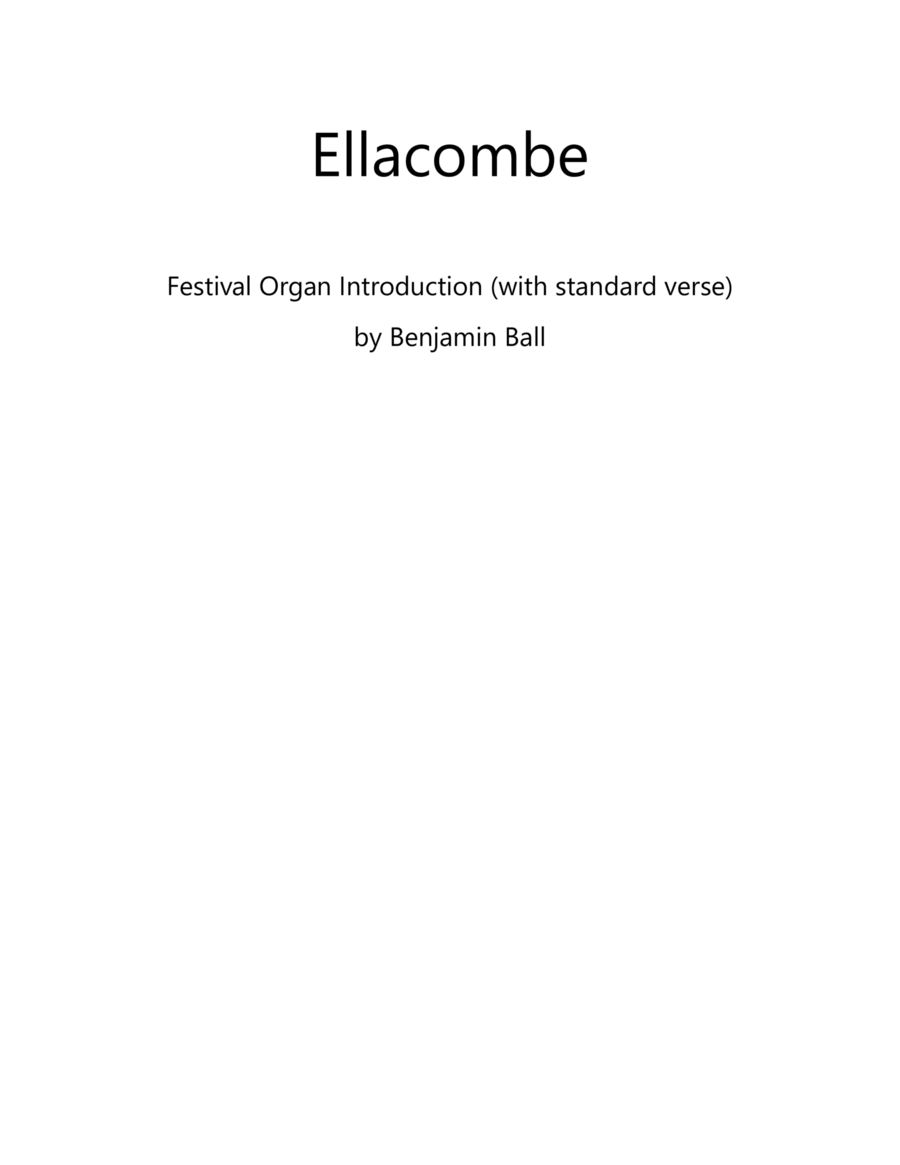 Ellacombe (Hymn introduction) Organ Solo scores gallery preview page 1